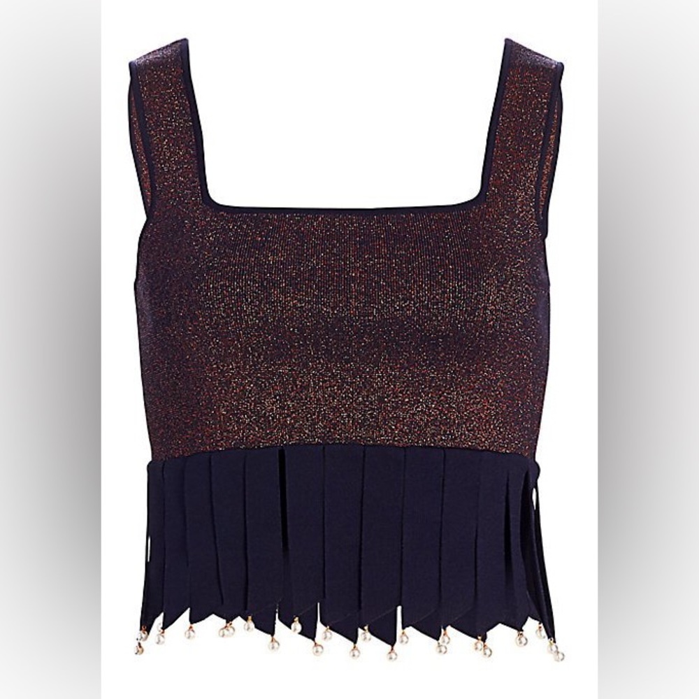 Staud Pearl Fringe Hem Shirt